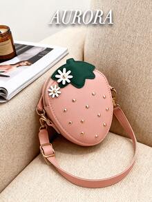 Cute Red Cherry Shaped Crossbody Bag - New Kawaii Sweet Style Ladies Shoulder Bag With Chain Strap, Unique Fruit - Themed Phone Pouch & Cartoon Pouch, Ideal For Young Girls' Birthdays, Proms, Graduations & A Lovely Gift For Friends, Mothers, Lovers On Valentine's Day, Christmas, Anniversaries, Thanksgiving & Halloween - 彩色 - 查看 9