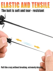 10个/盒仿生蝌蚪软饵，TPE材质漂浮蝌蚪软饵，高度逼真且抗撕裂，增强型单钩设计，适用于淡水和海水飞钓，适用于鲤鱼、鲶鱼、鲈鱼、鳟鱼、鲑鱼等鱼类。 - 黑色 - 查看 8