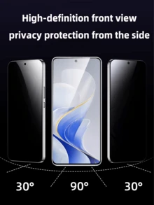 防震防窥隐私钢化玻璃屏幕保护膜 2片装，适用于V25e/V23 Pro，防窥、高硬度、防刮、防指纹，兼容手机壳，易于安装，春季礼物 - 黑色 - 查看 2