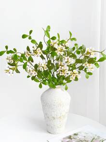 1/2/3pcs Artificial Hawthorn Flowers, 45cm Fake Flowers For Wall, Living Room, Bedroom, Wedding, Party Decor, Tabletop Filler, Home, Desktop Decor, Kitchen, Wedding, Tabletop, Centerpiece, Office, Garden, Outdoor, House, Yard Decoration, Suitable For Spring, Summer, Autumn, Winter - White - View 2