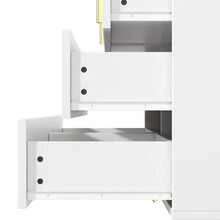 Elegant Sideboard With A Modern Design, Featuring Drawers And Ample Storage Space, Adorned With Gold Handles. - 白色 - 查看 8