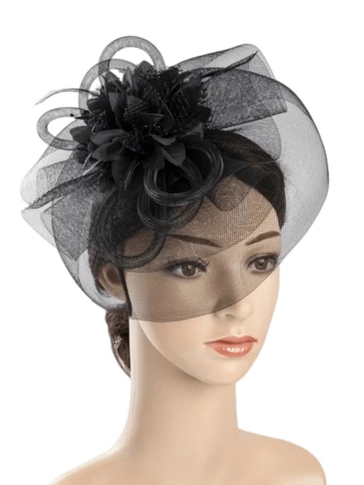 1 chiếc mũ cài tóc cho nữ – Băng đô cài tóc lưới hoa thập niên 50 & 60 có kẹp, kiểu dáng thanh lịch cho tiệc trà, lễ hội đua ngựa Kentucky Derby hoặc đám cưới, mũ cho các dịp đặc biệt | Mũ kiểu cổ điển | Mũ viền
