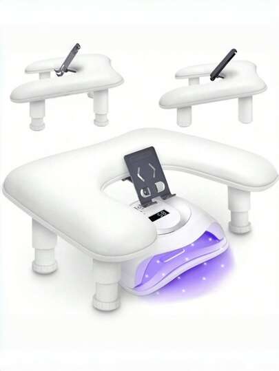 Professional Manicure Arm Rest, Suitable For Nail Technicians, U-Shaped Adjustable Nail Hand Holder With Removable White PU Leather Soft Pad, Non-Slip Comfortable Nail Pillow, Applicable For Nail Salons, Home Studios And DIY Nail Practice, Ergonomic Hand Support Stand, Suitable For Acrylic And Gel Nails, Nail Technician Desk Accessory, Suitable For Beginners And Professionals, Perfect Gift For Nail Artists, Nail Salon Owners And Beauty Enthusiasts, Ideal For Christmas, Birthday And Thank You Gifts