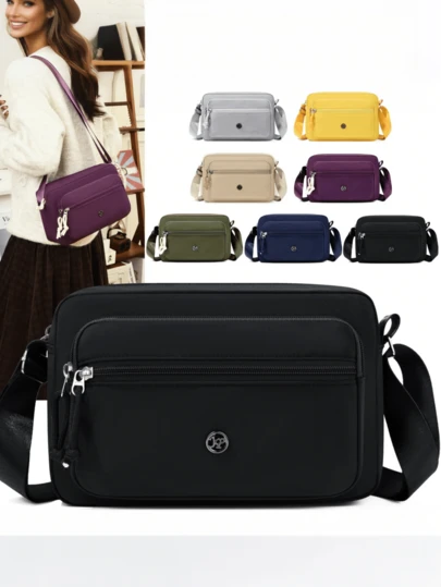 Women's Minimalist Shoulder Bag, Large Capacity Multi-Pocket Waist Bag, Fashionable Casual Crossbody Bag With Adjustable Shoulder Strap And Zipper Closure, Suitable For Daily Shopping And Commuting