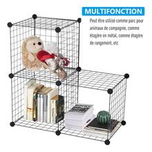 CASALIVA Valla para Mascotas con Puerta,12 Piezas Bricolaje Corral para Mascotas de Metal,Parque para Mascotas,Corral para Mascotas para Animales Pequeños,Jaula Modular,Conejos Gatito,Cachorro,Hámsters - Negro - Ver 5