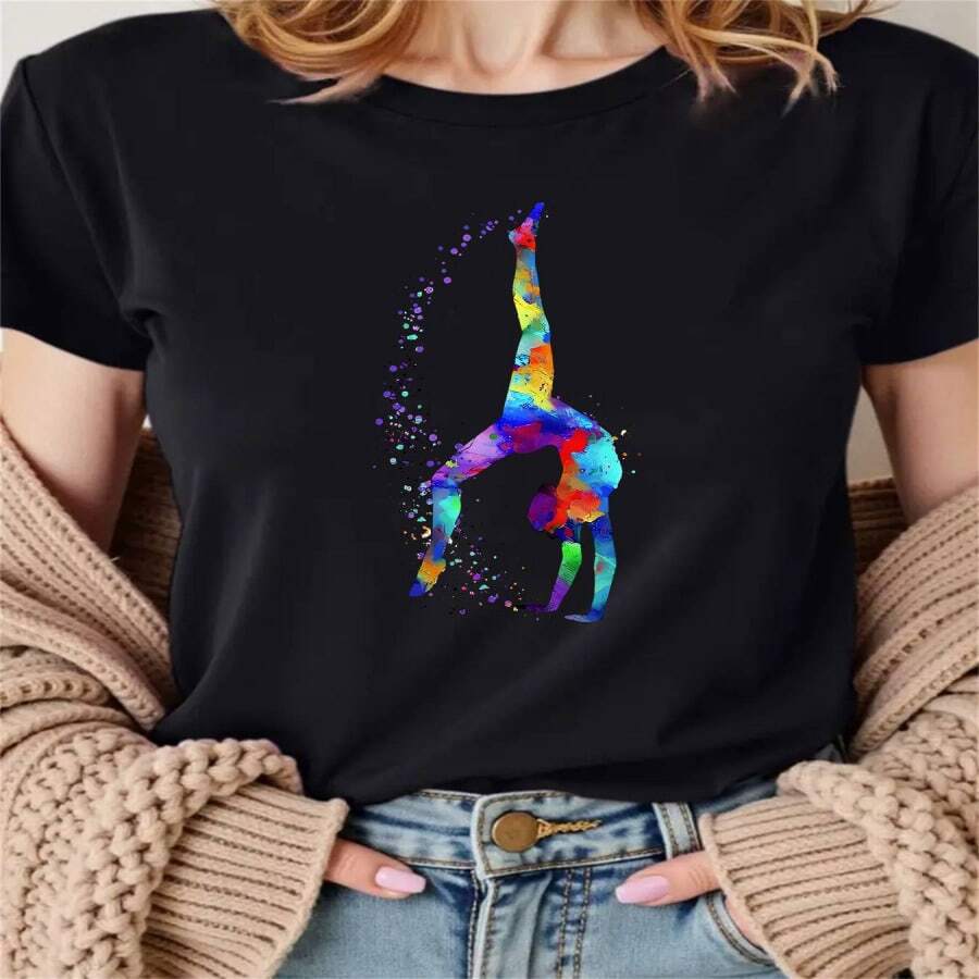 Camiseta de Mujer con Estampado de Manos y Corazón Colorido - Mensaje "Conciencia sobre la Depresión", Mezcla de Algodón Suave, Camiseta Casual de Manga Corta con Cuello Redondo para Vestimenta Casual y Eventos de Arte, Comodidad para Todas las Estaciones, Múltiples Colores Disponibles, Camiseta de Vestimenta Casual | Camiseta Gráfica Artística | Ajuste Cómodo - Multicolor - Ver 1