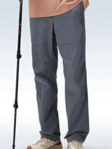 CAMEL CROWN Men's Moisture-Wicking Quick-Dry Solid Color Sports Pants, Suitable For Spring, Summer And All Seasons - Tranquil Gray - View 3