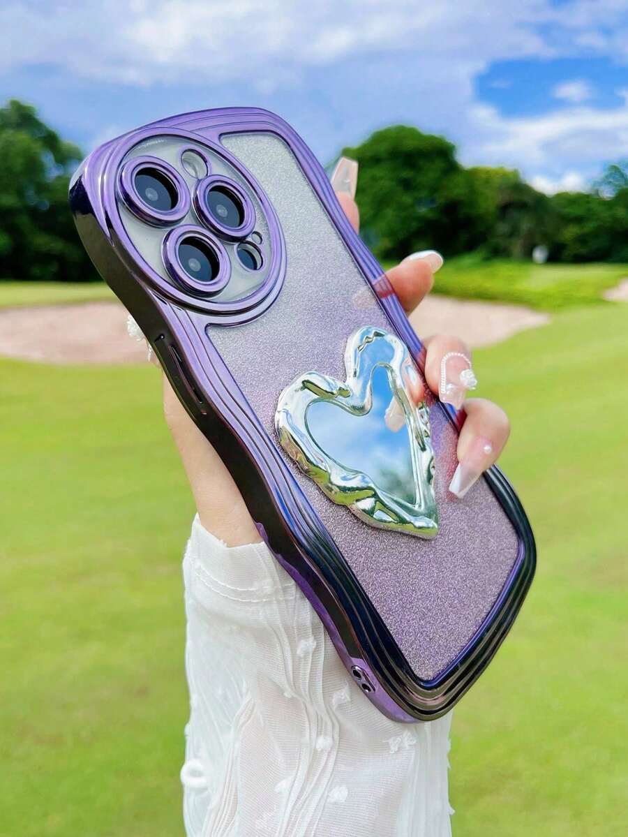 波浪纹手机壳，兼容 17 Pro Max，电镀防震奢华保护壳，带防尘孔和加厚边框，适用于三星 Galaxy S24 Ultra/S24 Plus/S24/S23 Ultra/S23 Plus/S23/S22 Ultra/S22 Plus/S22/S21 Ultra/S21 Plus/S21 FE/S23 FE/S20 Ultra/S20 Plus/S20 FE，兼容 A5x/C1 2 3 4 5 6 7 8 9/9 8 7 6 5 4 3 2 1，兼容 A1 2 3 4 5 6 7 8 9 9 8 7 6 5 4 3 2 1 - 紫色 - 查看 1