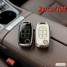 2个/套 适用于雷诺 Kadjar Captur Megane Sandero Stepway Logan Clio 5 2022 Arkana 2020 2021 Kwid 2023 的汽车钥匙壳保护套 - 彩色 - 查看 5