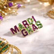 New European And American Style English Letter Alloy Brooch, Minimalist Personalized Letter Brooch, Casual Zinc Alloy Brooch, Suitable For All Year Round, Essential Gift - Purple - View 2