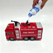 玩具，儿童玩具，玩具车，消防车，救援车，玩具消防车，惯性动力推拉式，带灯光和音乐，儿童消防车，红色，节日礼物，生日礼物，儿童游戏，圣诞节，万圣节，节日玩具，男孩礼物 - 彩色 - 查看 4