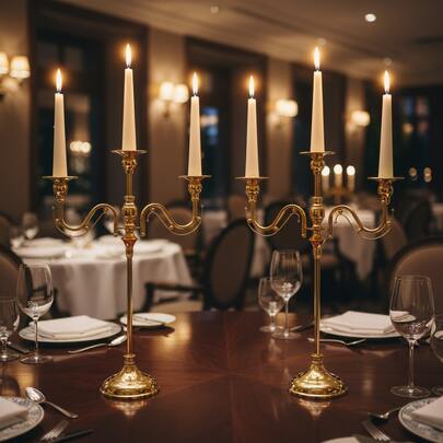 复古金色烛台，优雅复古烛台，节日烛台，派对及桌面装饰，节日派对装饰，适合作为礼物送给家人和朋友