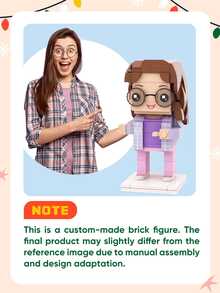 1pc Custom Brick Figure 300pcs+, Personalized Brick Figures,Custom Minebrick, Customized Brick Heads Square Face, Custom Brick Figures Custom Minifigure Gift For Ages 14+ To Adult, Custom Brick People, Personalized Mini Building Block Set, Small Particle Photo Building Blocks Set Basic Edition And Deluxe Edition, Building Sets Brick Block - Graduation 3 - View 3