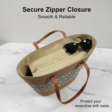 1pc Woven Design Shoulder Bag, Bohemian Crochet Bag, Summer Beach Vacation Tote Bag, Women Casual Large Capacity Portable Beach Bag - Light Khaki - View 7