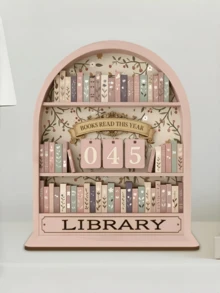 1 chiếc bảng theo dõi tiến độ đọc sách bằng gỗ, vật trang trí bàn làm việc, lịch ngộ nghĩnh, đồ thủ công mỹ nghệ bằng gỗ, quà tặng cá nhân hóa, bảng theo dõi tiến độ đọc sách, bộ đếm đọc sách hàng năm, vật trang trí thư viện, quà tặng cho người yêu sách, quà Giáng sinh dành cho người yêu văn học. - Viền mạ vàng kiểu châu Âu - Xem 9