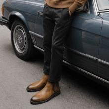 Men's Chelsea Boots, British Gentleman Style, Business Casual Boots - Ginger - View 6