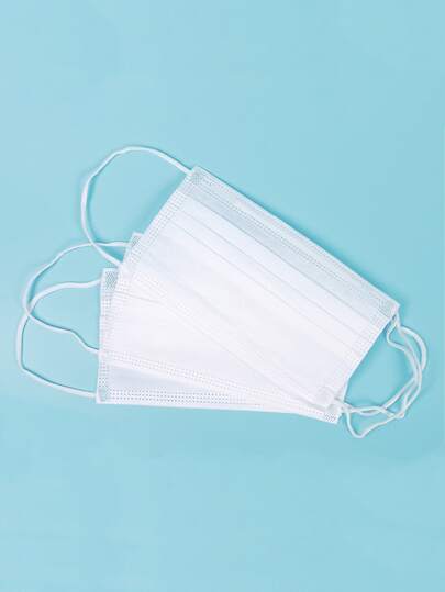 100/50/10 Packs Of White Disposable Protective Masks, Featuring A Three-Layer Enhanced Protection Design And Equipped With Adjustable Buckles. The Masks Are Breathable, Soft And Skin-Friendly, Suitable For Use In Households, Schools, Offices And Outdoors. The Material Is Polypropylene And They Are Disposable Products.