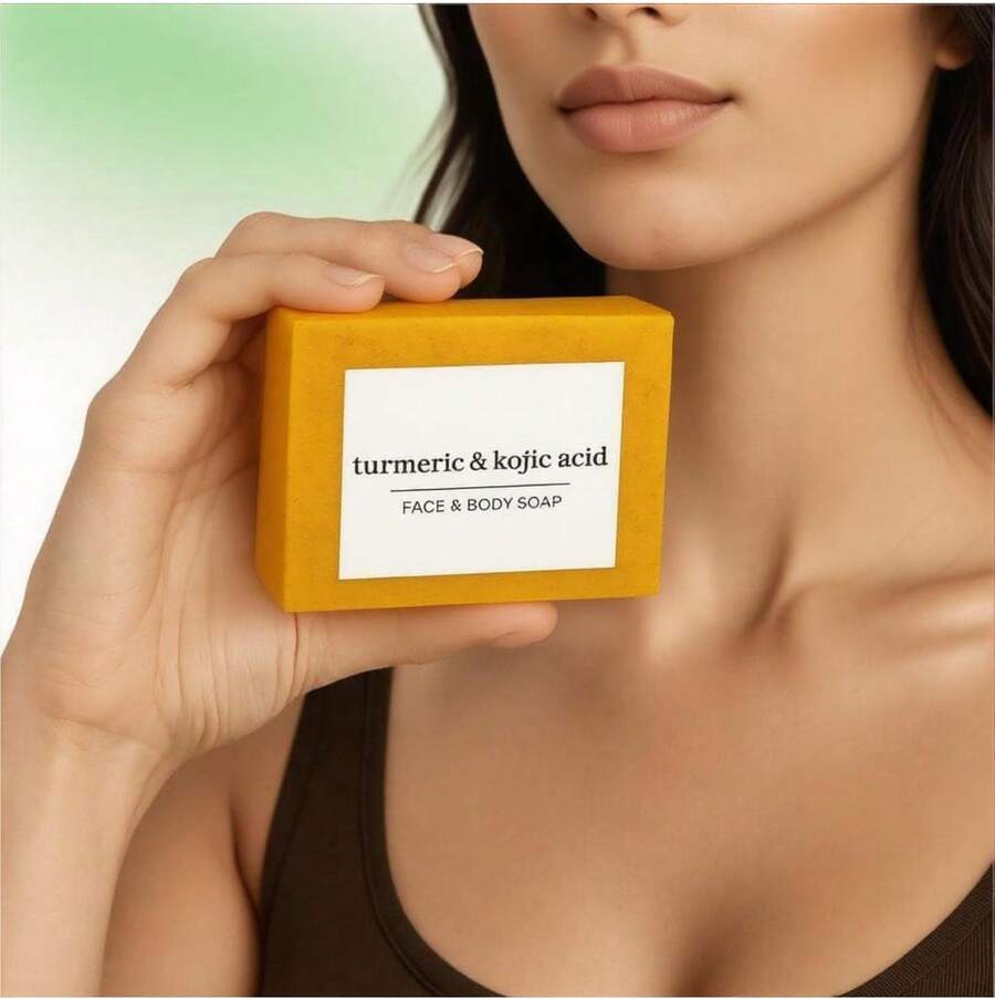6/5/4/3/2/1 Pieces Of Lemon Turmeric And Tumeric Soap, Soap, 100g Net Per Bar, Body Soap Cleansing And Skin Care Products, Suitable Bath And Care, Contains Natural Ginger Extract, Deep Cleansing And Moisturizing Handmade Soap - màu vàng - Xem 1