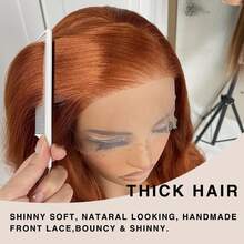 13x4 无胶蕾丝前假发，预先拔毛，合成长款自然波浪卷高清蕾丝前假发，黑色波浪假发，自然发际线 - 彩色 - 查看 3