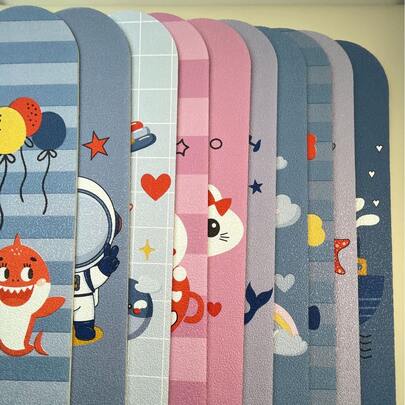 10 delar/set, icke-repetitiva söta tecknade anti-kollisionsväggklistermärken, 3D-randiga väggskyddsklistermärken för barnrum - självhäftande avtagbara anti-kollisionsgolvlister, för sovrumssäkerhet och dekoration, alla hjärtans dag