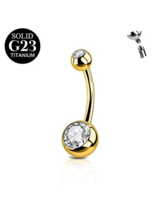 1pc G23 Titanium Alloy Belly Button Rings Cubic Zirconia Belly Rings Piercing,14G Internally Threaded Belly Piercing Ring Short Belly Navel Rings Navel Piercing Jewelry 6/8/10/12/14/16mm - Belly ring - View 9