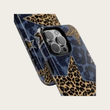 Leopard Print Star Phone Case, Retro Animal Pattern Phone Protective Cover Suitable For IPhone 17, 16e, 15, 14 Plus, 14 Pro, 13, 12, 11 Pro Max - Multicolor - View 4