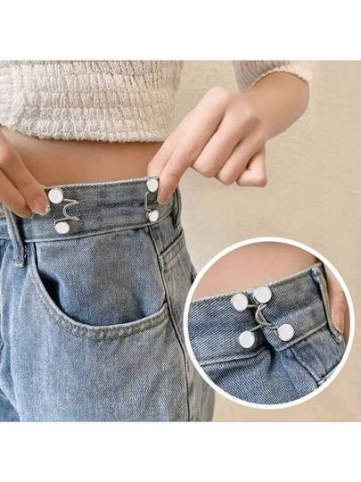 1 Set Herramienta Cinturón Reductor de Cintura, Ajustador de Cinturón de Jeans de Mezclilla, Hebilla Reductora de Talla para Cinturón