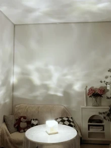 1个16色极光投影夜灯，发光立方体水晶灯，带触摸/遥控功能，16色LED氛围灯，适用于成人卧室装饰、家庭影院、天花板、礼品装饰、露营、婚礼装饰，神奇投影灯礼品 - 彩色 - 查看 6