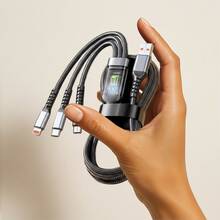 BinBoom Multi Charging Cable, Multi Charger Cable, Adapter 3 In 1 Multi Charging Cord, Multi USB Cable, Fast Charging Cable With IP/Micro USB/Type C Ports For Cell Phones/IP/Galaxy/PS/More - Black - View 7