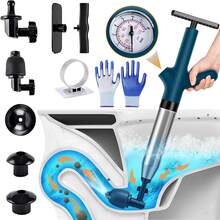 Air Toilet Plunger, Drain Clog Remover, High-Pressure Air Drain Blaster With Real-Time Barometer Powerful Drain Snake Sink Plunger Plumbing Tools, Plungers For Bathroom Sink Kitchen Clogged - A - View 12