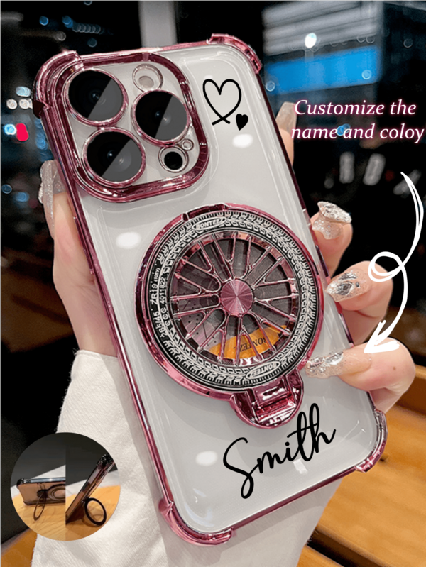 1pc Customized Signature Phone Case, Thickened Four-Corner Electroplated Anti-Drop Kickstand Phone Case, Suitable For IPhone 15 Pro Max/16 Pro Max/16 Pro/14 Pro Max/14 Pro/13 Pro Max/16, 17 17 Pro 17 Pro Max, Galaxy S21 5G/S21 Ultra/S22/S22 Ultra/S23/S23 Ultra/S24/S24 Ultra 5G, S25 S26 Ultra, Colorful, Fashionable, Cute Customized, Personalized, Unique, Ideal Gift