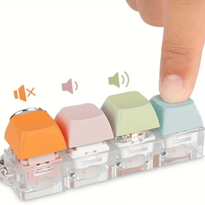 1个键盘减压器，3种触感键盘减压方式，彩色减压键盘，线性点击钥匙扣，键盘点击减压