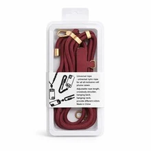 Double Lanyard Kit For Cell Phone - Handheld And Neck - 2 In 1 Adjustable Crossbody Anti-Loss - 酒紅色 - 查看 1