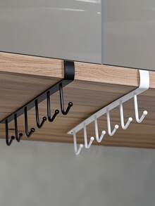 1pc Iron Hook, 6 Hooks/12 Hooks Optional, Suitable For Hanging Mugs, Coffee Cups, Kitchen Utensils, Hats, Scarves, Etc., Can Also Be Used As A Storage Rack, Applicable For Kitchen Bar, Coffee Bar, Wardrobe And Cabinet Underneath, Ideal Housewarming Gift, Decorative Hook - Multicolor - View 13