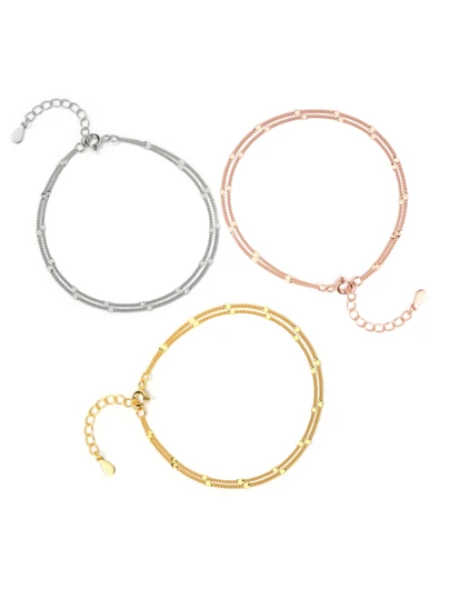 Niche Design Double-Layer Pure Silver Bracelet, Golden Luxury Texture, Versatile Elegant Accessory For Women
