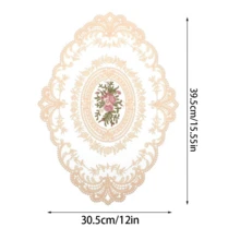1 件法式刺绣玫瑰椭圆形杯垫/餐垫 - 彩色 - 查看 13