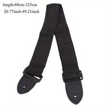 高级吉他背带 - 黑色（不含拨片），带便捷拨片袋，材质柔软，长度可调节，皮革包边，适用于贝斯、电吉他、电贝斯和原声吉他，是演奏和练习的理想音乐配件 - 适合音乐家、专业吉他手、吉他爱好者、小型工具、吉他相关用品、吉他配件、音乐配件、音乐礼品 - 彩色 - 查看 11