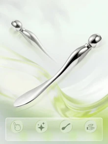 1pc/2pcs Metal Smooth Texture Eye Cream Stick, Beauty Makeup Face Cream Face Mask Tool - Multicolor - View 4