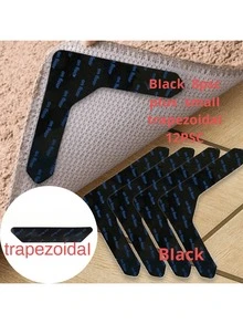 4/8/12 件超粘防滑防爬地毯抓垫，适用于客厅、餐厅、浴室地毯。防止地毯移动和卷曲。居家必备品。撕掉两侧的黑色薄膜 - 黑色 - 查看 22