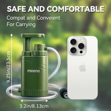 This Compact Water Purifier Pump Features A Replaceable Carbon Filter With A Filtration Accuracy Of 0.01 Microns And Four Filtration Stages, Making It Ideal For Outdoor Emergencies And Survival Situations – Perfect For Camping, Hiking, And Backpacking Trips. - 戶外淨水器 - 查看 5