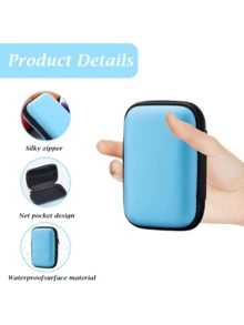2pcs Data Cable Organizer Pouch & Playing Card Storage Box, 11.5 X 8 X 4 Cm, Protects Cards From Moisture And Dust, Suitable For Outdoor Activities (Random Color) - Multicolor - View 6