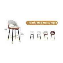 360° Swivel Bar Stool. Light Grey And Brown Cushion, PU Material, Comfortable Padded Bar Stool, Ideal For Bars, Restaurants, Kitchens, Terraces, Etc. One Box Contains 2 Cushions. - 棕色 - View 3