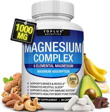 Toplux Magnesium Complex Capsules | 1000mg Multi-Source Magnesium Blend | Vegan Non-GMO Dietary Supplement | 90 Capsules - 1 Bottle - View 9
