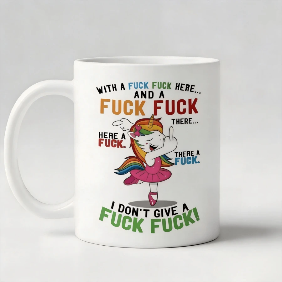 Funny Unicorn Quote Mug, 11oz Ceramic Coffee Mug, Adult Humor Gift - White - View 1
