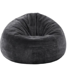 1 件装懒人沙发豆袋沙发客厅卧室可躺式豆袋沙发（不含填充物，仅含沙发套）榻榻米地板沙发垫 - 深灰色 - 查看 5