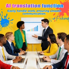 Miniso Écouteurs de traduction intelligente MS118 : Écouteurs sans fil Bluetooth 6.0 | Traduction IA en temps réel de 134 langues, logiciel gratuit à vie | 40 heures d'autonomie en lecture musicale, double mode pour les jeux et la musique | Charge rapide USB-C, cordon de transport, masque facial élégant et personnalisable, partenaire idéal pour le sport, les voyages et le travail - Jaune citron - Voir 5