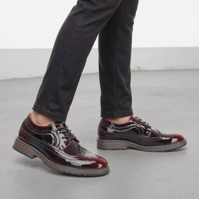 男士休闲鞋，通勤及户外，防滑耐穿，经典德比鞋，渐变色时尚复古工装靴