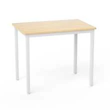 Dining Table And Chairs Set, Bar Table With Two Stools, Kitchen Table And Chairs, Industrial Style Breakfast Table, Suitable For The Kitchen, Living Room, Reception Room, Natural White - White - View 3