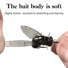 Newest PVC Fly Fishing Flies Soft Rubber Fly Fishing Lures Lifelike Flies Insects Lures Barbed Hooks Fishing Accessories - Multicolor - View 5