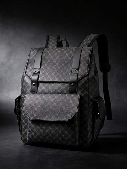  Men's Backpack, Dual-Compartment Business Backpack, Vintage Floral Backpack, Travel Backpack, School Backpack, Laptop Backpack, Water-Resistant, Large Capacity, Portable Backpack, Suitable For Back To School And Travel, PU Waterproof, Streamlined, Fashion Cartoon Print, Camouflage, Casual Business Fitness Outdoor Backpack, Black, Hiking, Multi-Function Outdoor Casual Men's Gift, Dad Gift, Boyfriend Gift, Vacation, Peach Tree